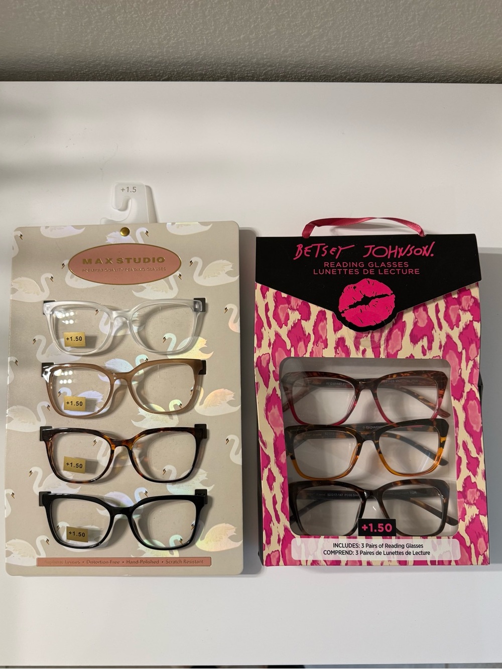 NWT Betsey Johnson & Max Studio bundle of +1.50 strength reading glasses